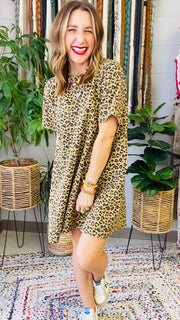 Lydia Leopard Print Mini Dress