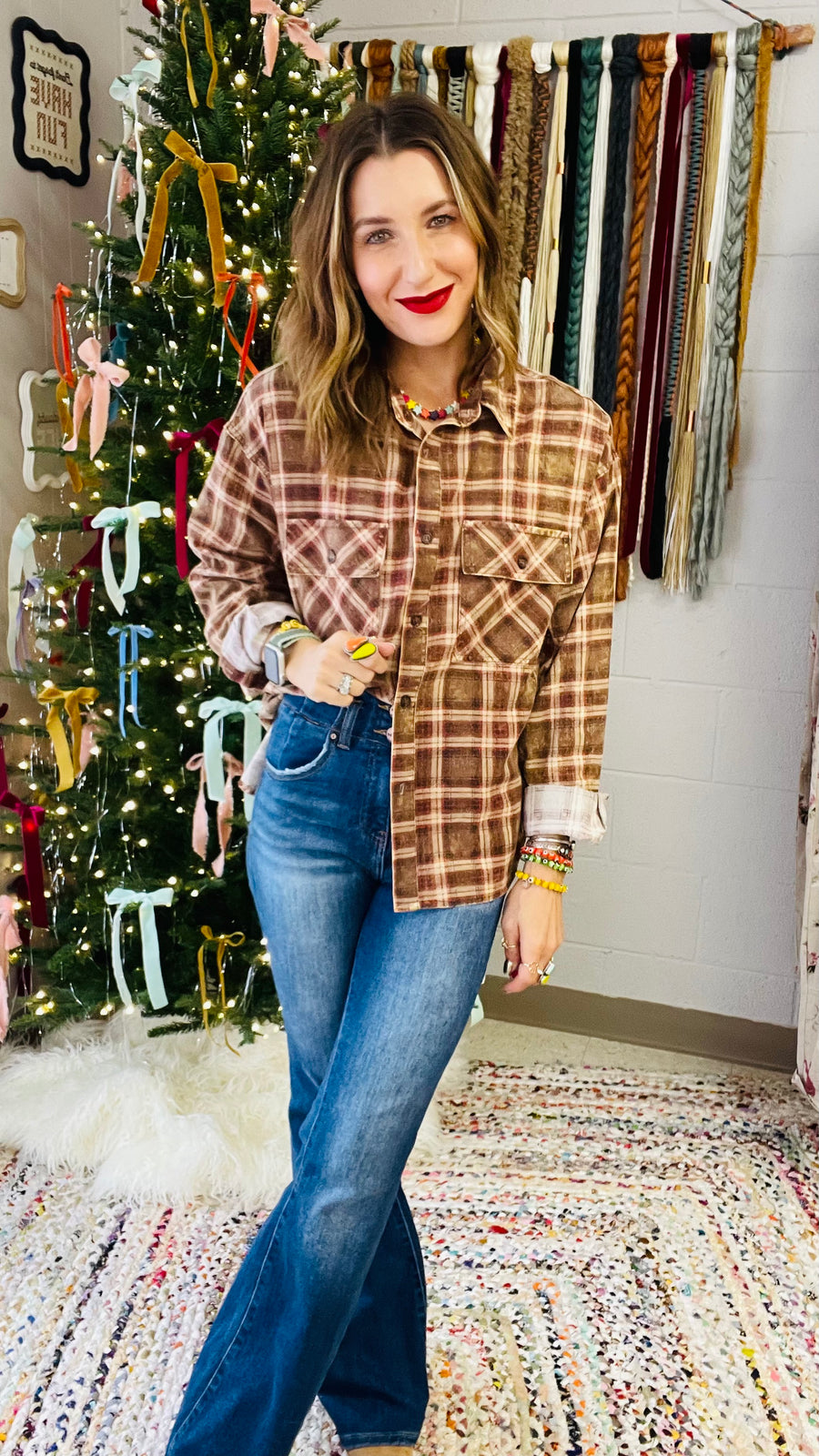 Feels Like Fall Classic Flannel- Brown