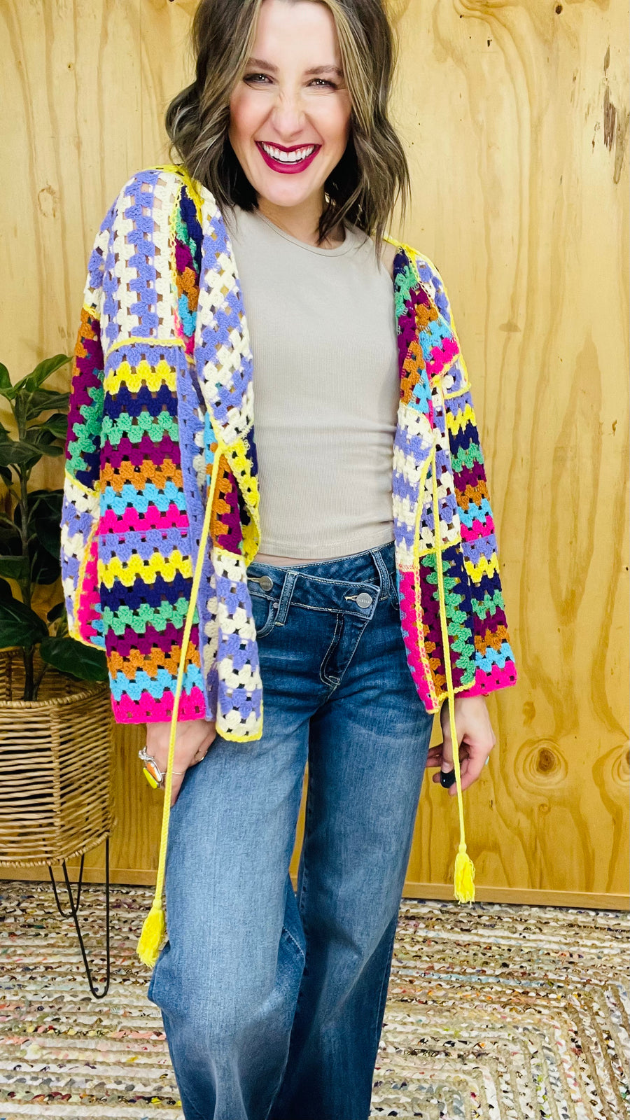 Crochet Of Many Colors Cropped Cardigan