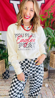 You Play, I Pray Checkered Eagle Game Day Sweatshirt