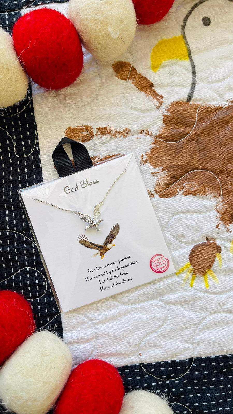 Bald Eagle Pendant Necklace- Gold or Silver