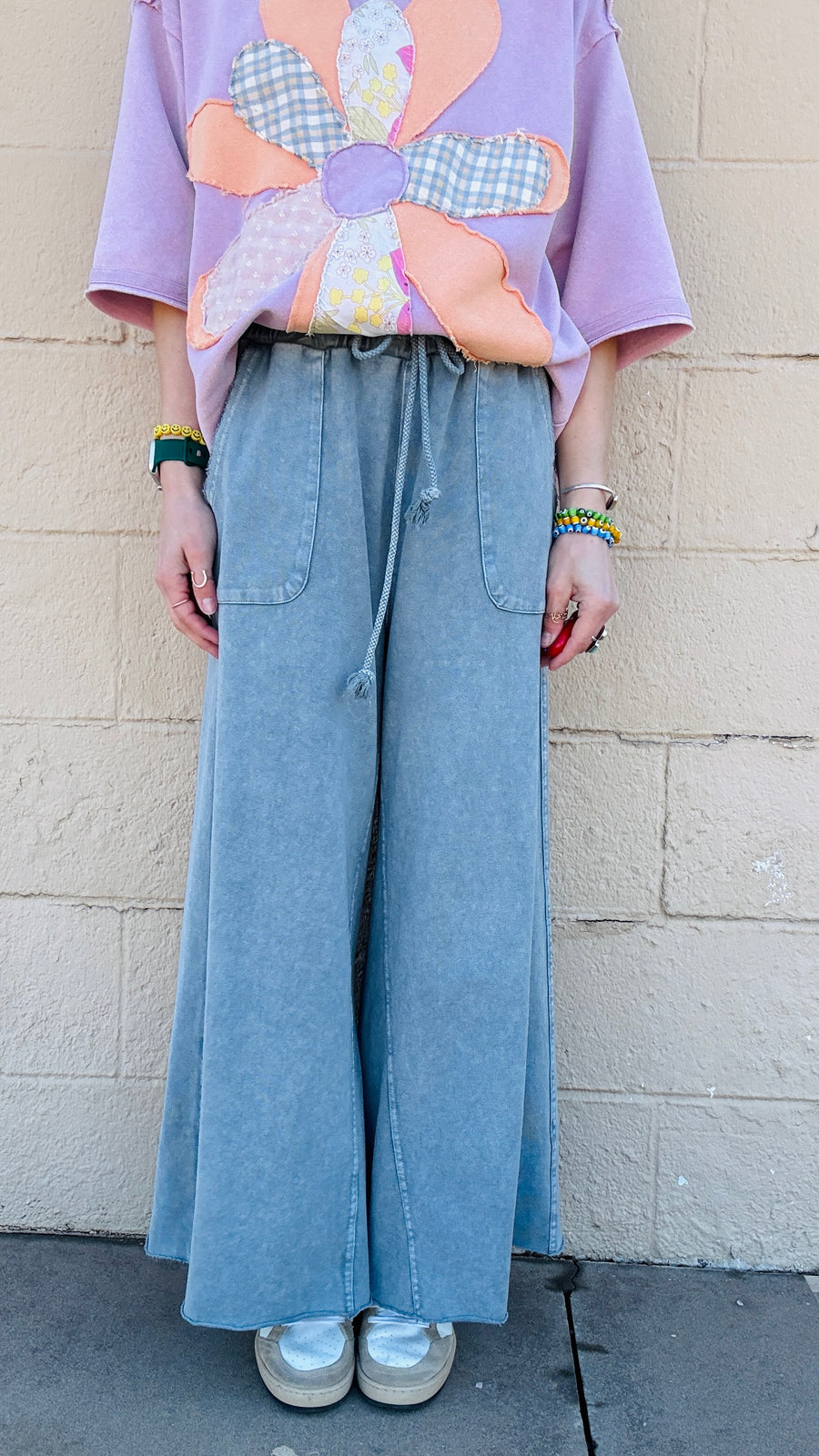 Weekend Wanderer Cropped Sweatpants-Faded Teal