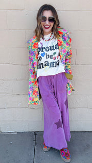 Electric Blooms Multicolor Velvet Jacket