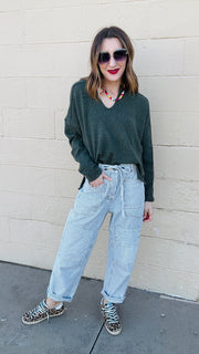 Favorite Exposed Seam Sweater- Olive