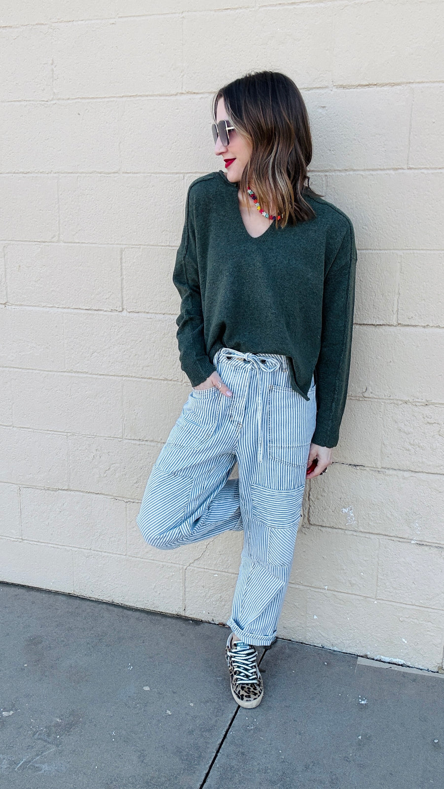 Favorite Exposed Seam Sweater- Olive