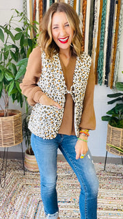 Watch My Spots Reversible Leopard Quilted Vest