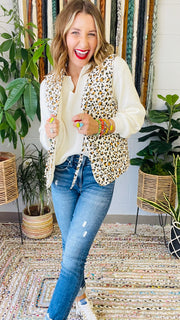 Watch My Spots Reversible Leopard Quilted Vest