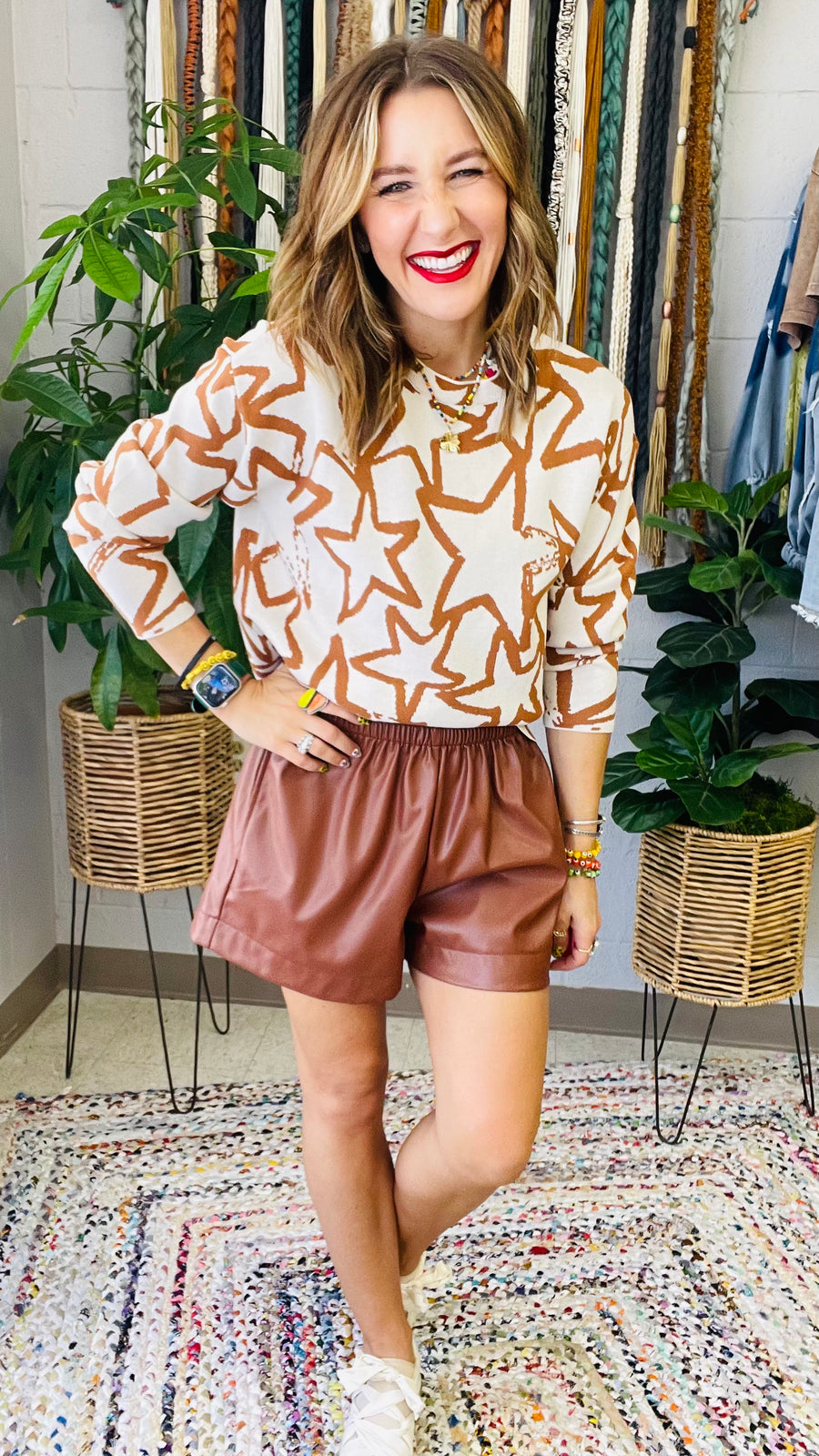 Fall For Me Leather Shorts- Walnut