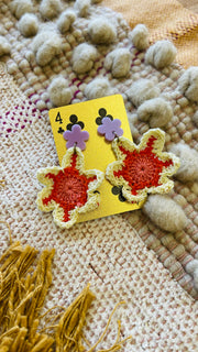 Flower Power Acrylic Flower & Crochet Earrings - 3 Colors