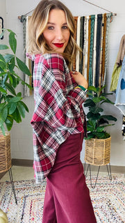 Very Flannel Fall Red & Black Plaid Top