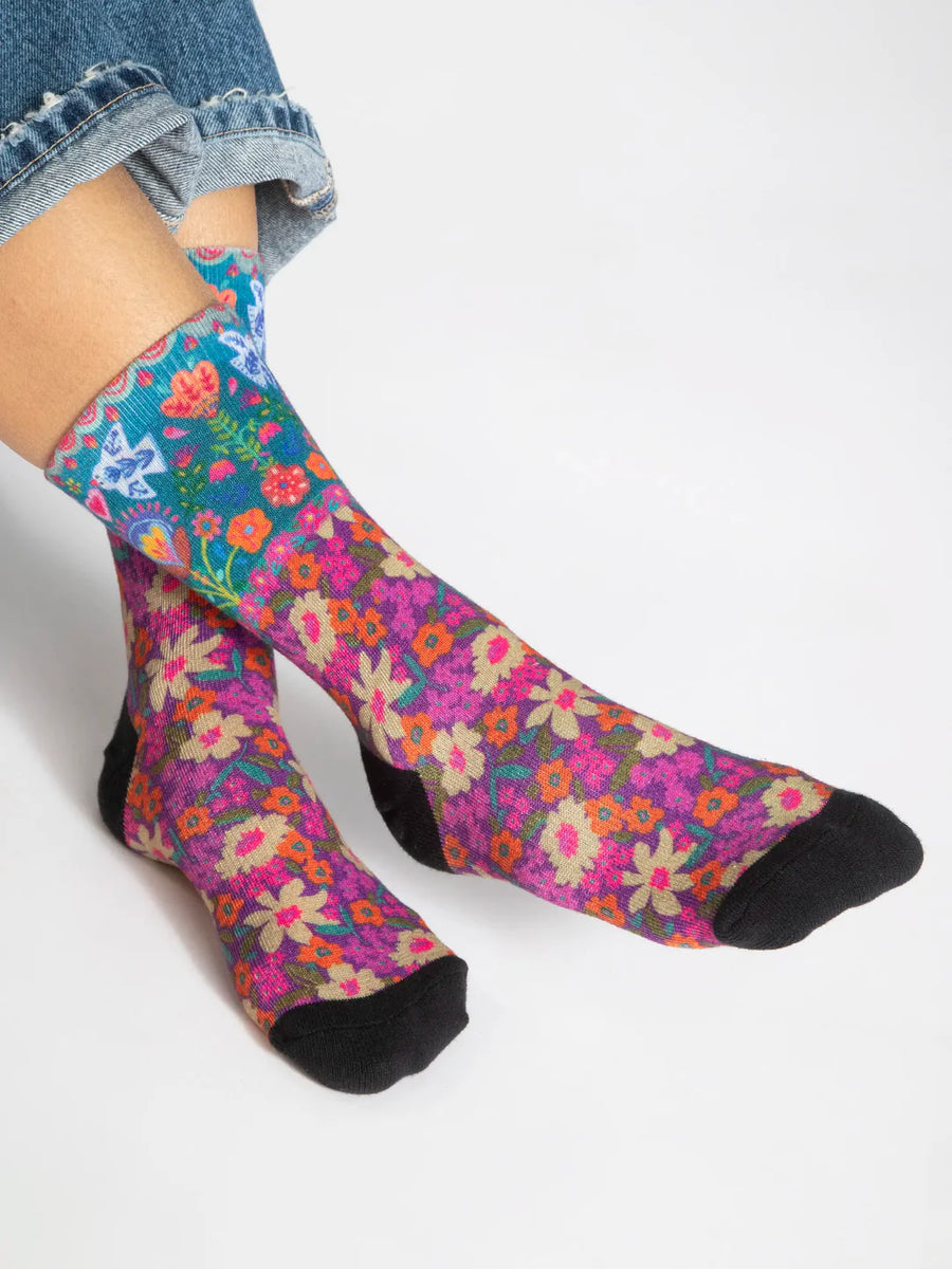 Printed Weekend Floral Sock Set, Set of 2