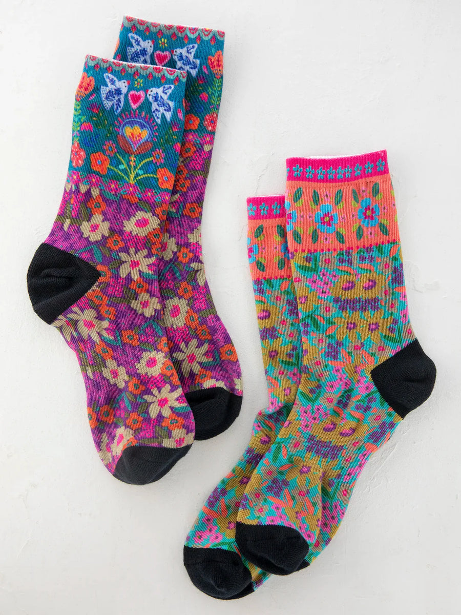 Printed Weekend Floral Sock Set, Set of 2