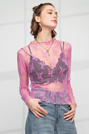 Pink Perfection Floral Mesh Top