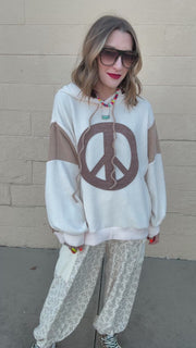 Peaceful and Pretty Waffle Knit Oversized Hoodie