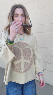 Boho Peace Patch Tee-Dijon