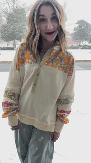 Sienna Floral & Lace patchwork Pullover