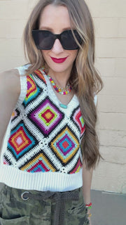 Colorburst Crochet Vest