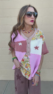 Starlit Bloom Gauze Top