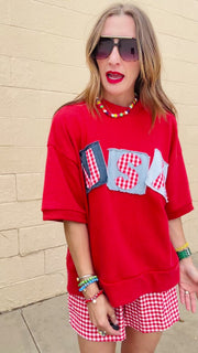 Patriotic Patchwork Sweatshirt