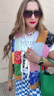 Prism Patchwork Tie-Front Vest