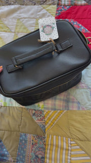 Black Leather Haircare Bag