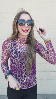 Fierce Allure Leopard Top-Magenta