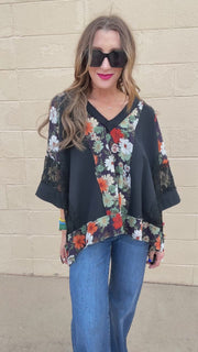 Noir Blossom Lace Top