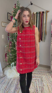 Mrs. Claus Tweed Mini Dress