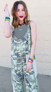 Free Spirit Patchwork Overalls- Camo