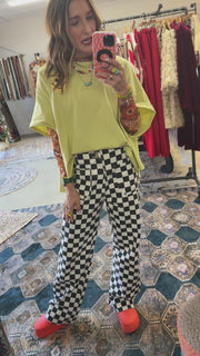 Bright Smiles Oversized Graphic Tee- Lime