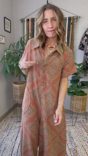 Birdie Boho Patterned Wide Leg Jumpsuit